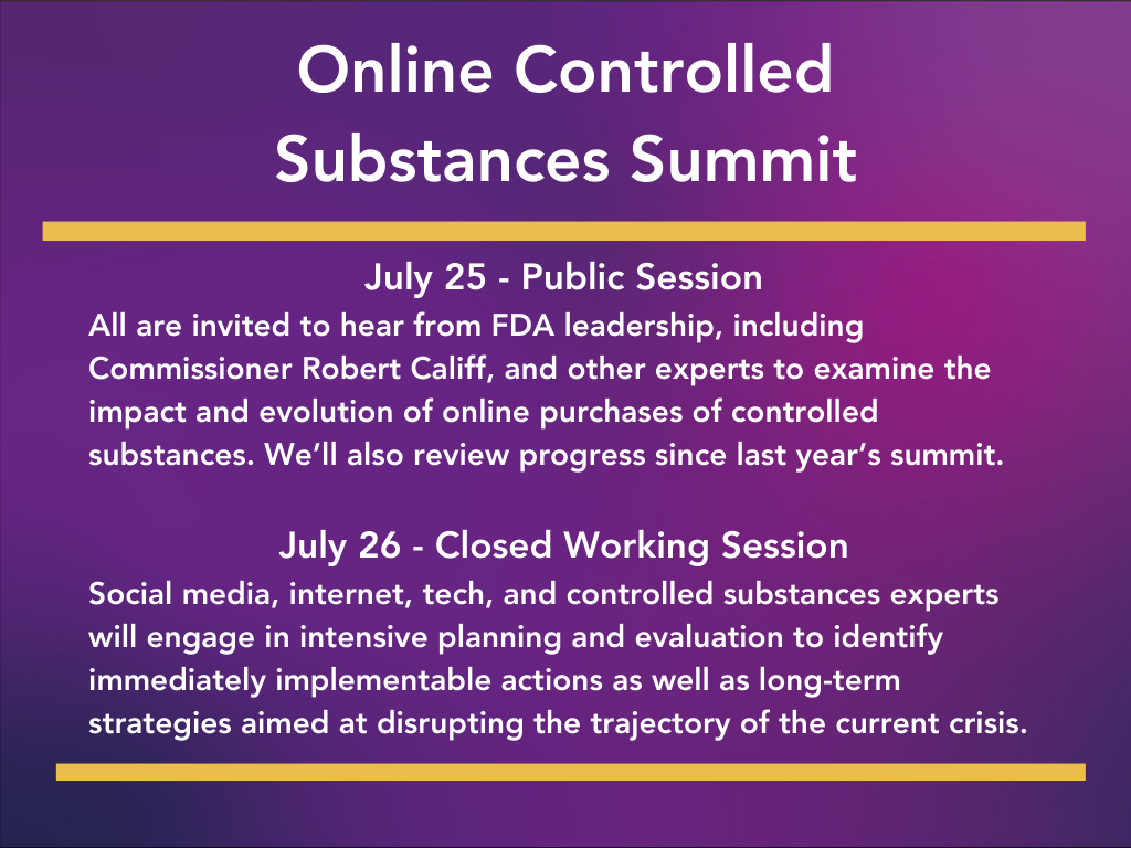 Online Controlled Substances Summit Sidebar