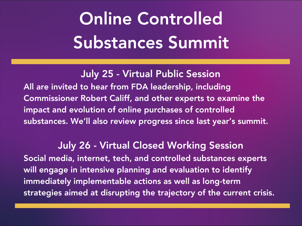 Online Controlled Substances Summit | Reagan-Udall Foundation