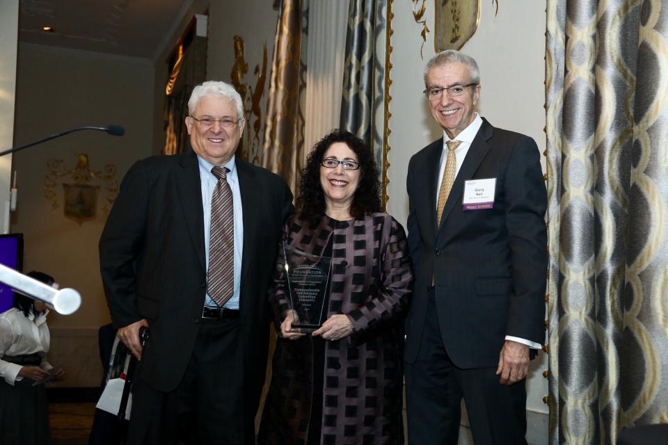 Honorees Arthur L. Caplan, PhD and Joanne Waldstreicher, MD, and Garry Neil, MD, Foundation Board Member