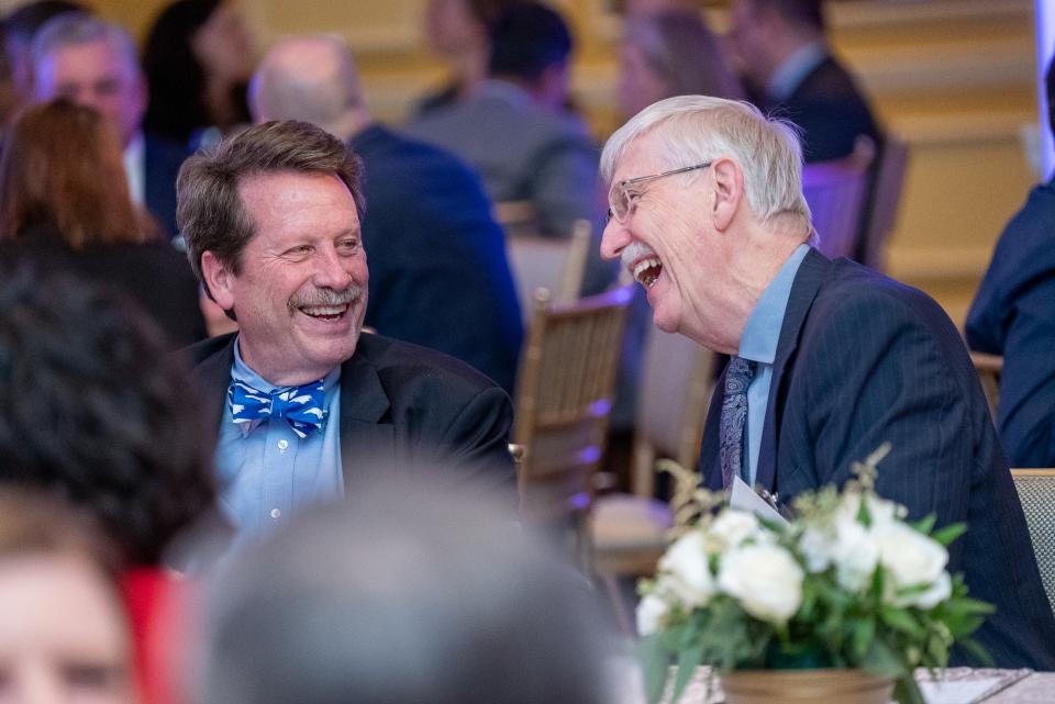 Robert M. Califf, MD, MACC, Commissioner of Food and Drugs with Francis Collins, MD, PhD.